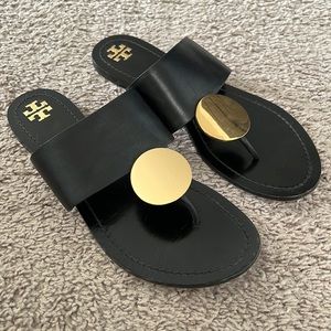 Tory Burch womens Patos Disk Sandal black size 10